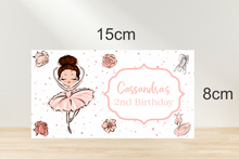 Load image into Gallery viewer, Ballerina Gable Box Birthday Party Stickers
