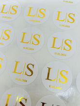 Load image into Gallery viewer, Wedding Stickers Foil - Bride and Groom Initials
