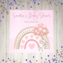 Load image into Gallery viewer, Pink Rabbit Baby Shower Stickers
