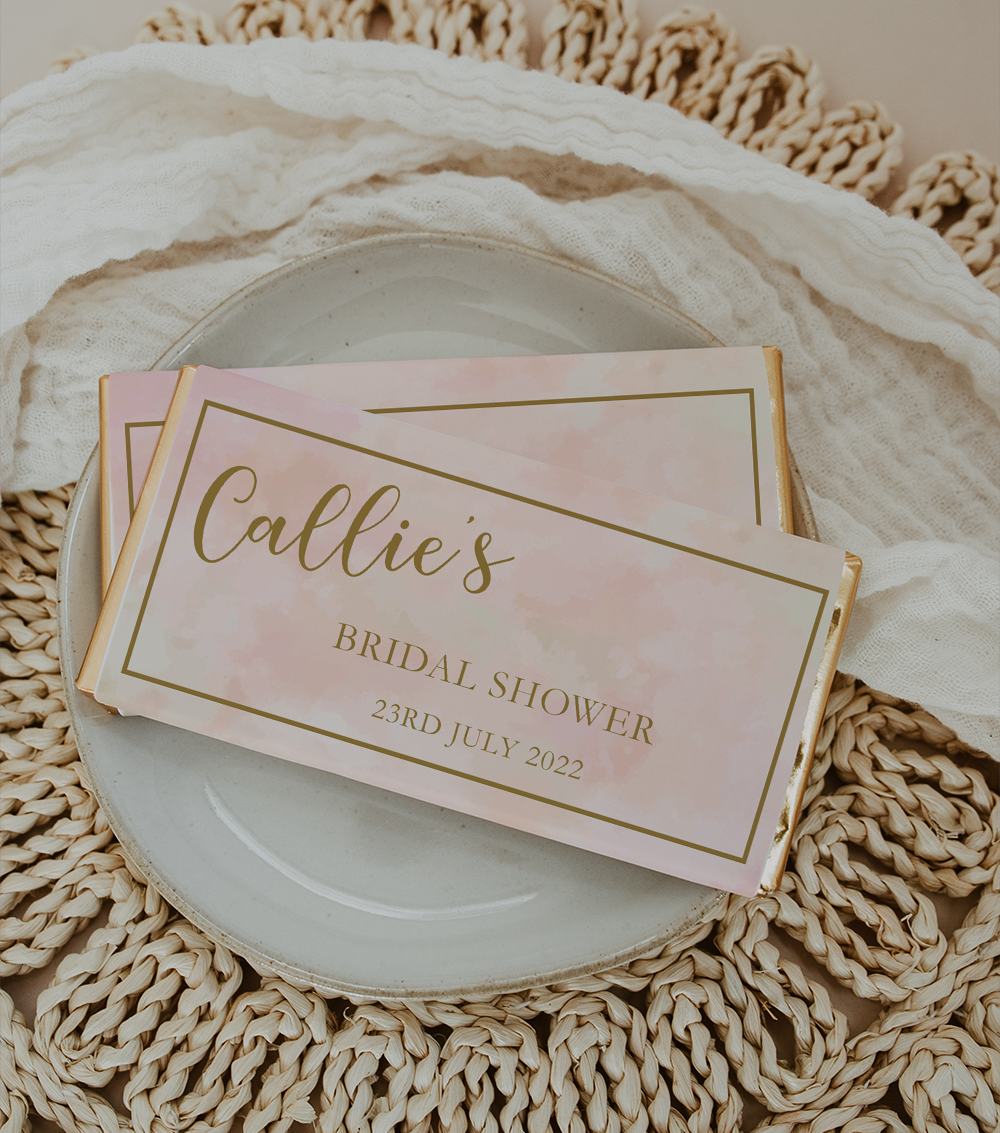 Personalised Bridal Shower Chocolate Bar Wrapper Sticker