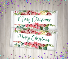 Load image into Gallery viewer, Merry Christmas Wreath Chocolate Bar Wrapper Sticker
