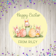 Load image into Gallery viewer, Easter Rabbits with Eggs - Easter Gift Stickers
