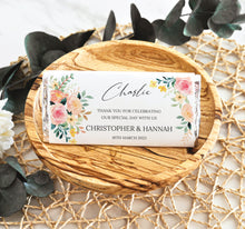 Load image into Gallery viewer, Pink Florals Wedding Chocolate Bars

