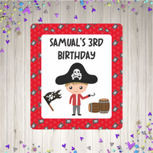 Load image into Gallery viewer, Pirate Birthday Party Pop Top Stickers
