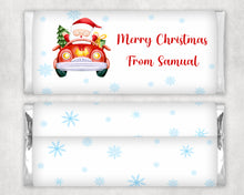 Load image into Gallery viewer, Personalised Christmas Santa Chocolate Bar Wrapper Sticker
