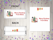 Load image into Gallery viewer, Personalised Christmas Santa Christmas Tree Chocolate Bar Wrapper Sticker
