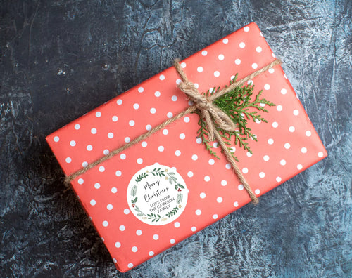 Christmas Gift Stickers - Wreath-Christmas Stickers-AnaJosie Designs