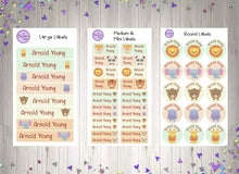 Load image into Gallery viewer, Name Labels - Cute Animals Set-Name Label Stickers-AnaJosie Designs
