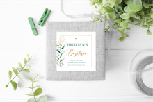 Load image into Gallery viewer, Boys Baptism Stickers - Green Eucalyptus Leaves
