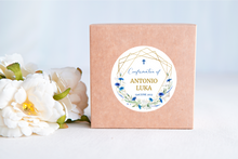 Load image into Gallery viewer, Boys Confirmation Stickers - Blue Flowers
