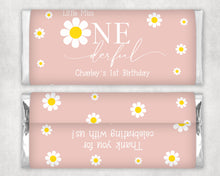 Load image into Gallery viewer, Little Miss Onederful Daisy Chocolate Bar Wrapper Sticker
