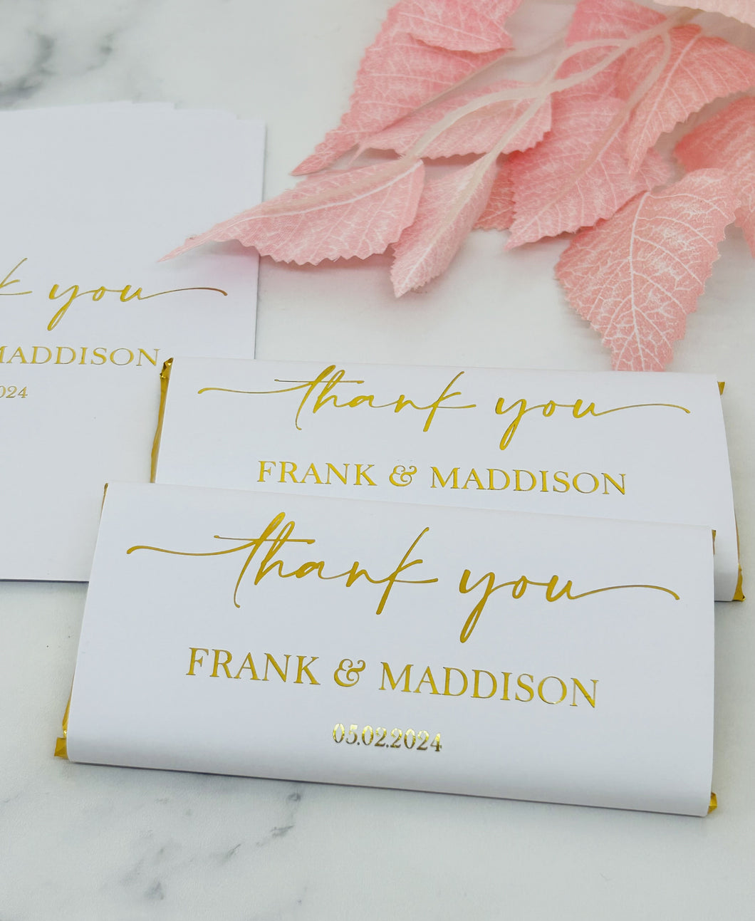 Wedding Chocolate Wrappers - Foil Thank You