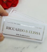 Load image into Gallery viewer, Wedding Chocolate Wrappers - Foil Elegant Names
