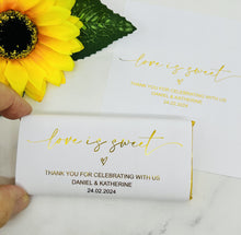 Load image into Gallery viewer, Wedding Chocolate Wrappers - Foil Love is Sweet
