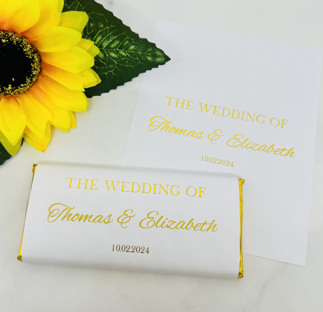 Wedding Chocolate Wrappers - Foil Wedding Of