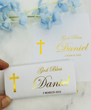 Load image into Gallery viewer, Baptism Chocolate Wrappers - Foil God Bless
