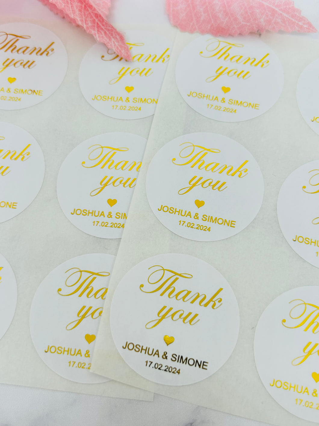 Wedding Stickers Foil - Thank You