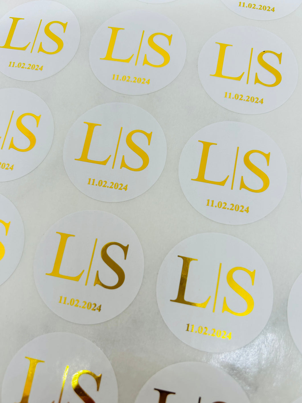 Wedding Stickers Foil - Bride and Groom Initials