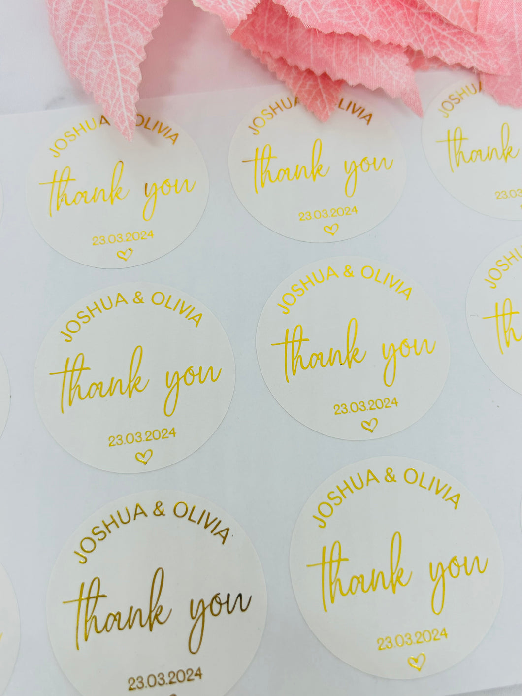Wedding Stickers Foil - Thank You 2