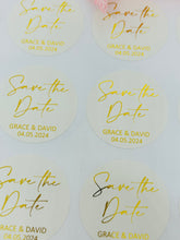 Load image into Gallery viewer, Wedding Stickers Foil - Save the Date Round

