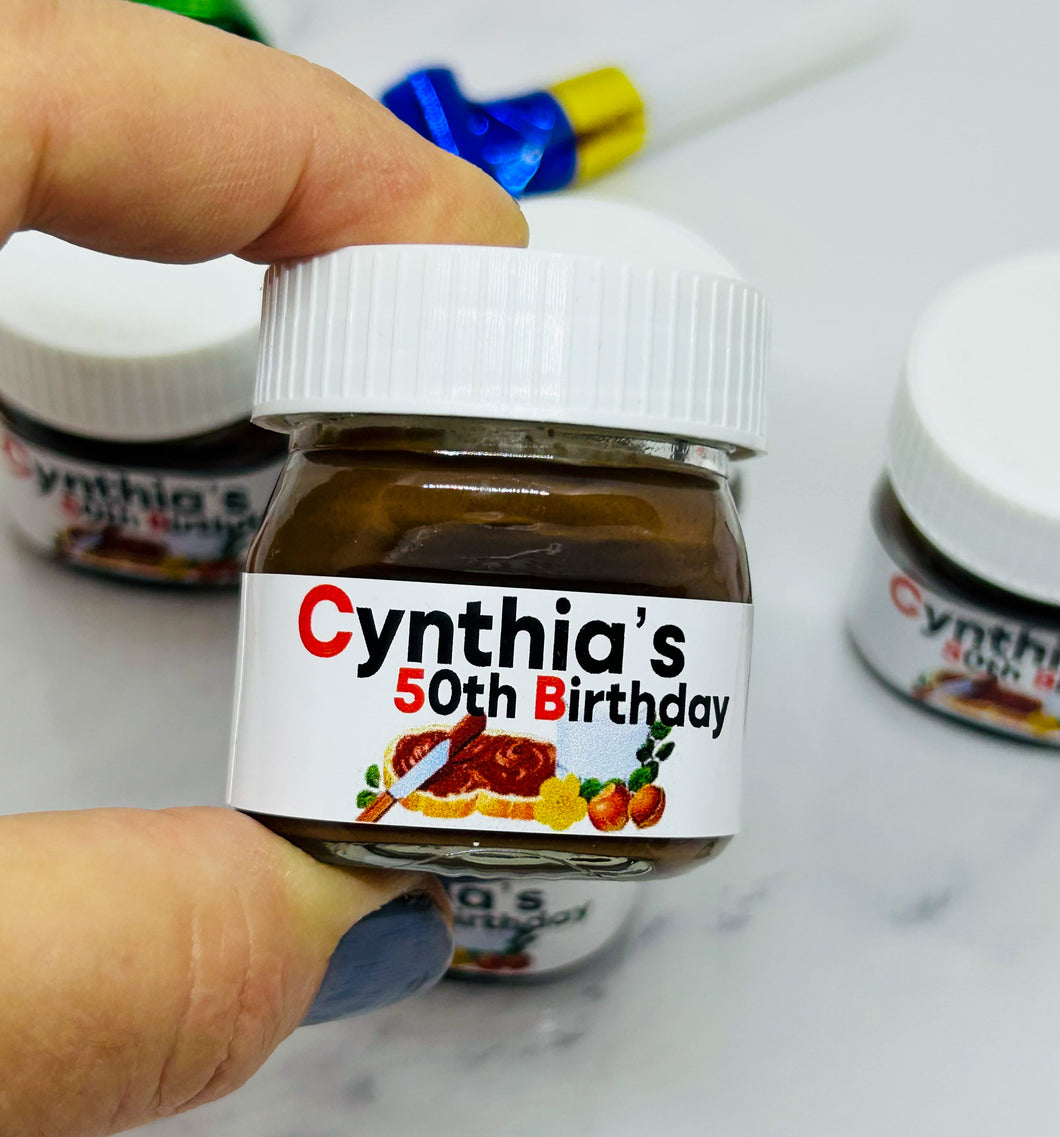 Personalised Mini Nutella Jars - Birthday