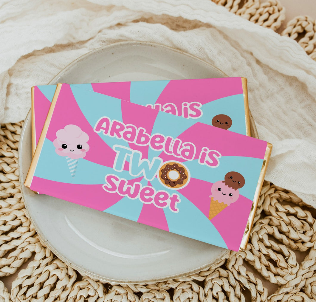 Two Sweet Chocolate Bar Wrapper Sticker