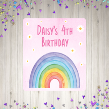 Load image into Gallery viewer, Watercolour Rainbow Birthday Party Pop Top Stickers
