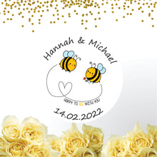 Load image into Gallery viewer, 2 Bees Meant to Bee Wedding Favour Stickers
