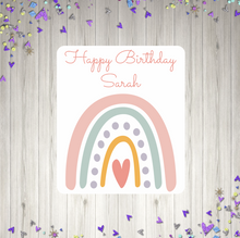 Load image into Gallery viewer, Boho Rainbow Birthday Party Pop Top Stickers
