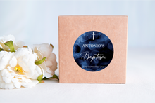 Load image into Gallery viewer, Boys Baptism Stickers - Dark Blue and White
