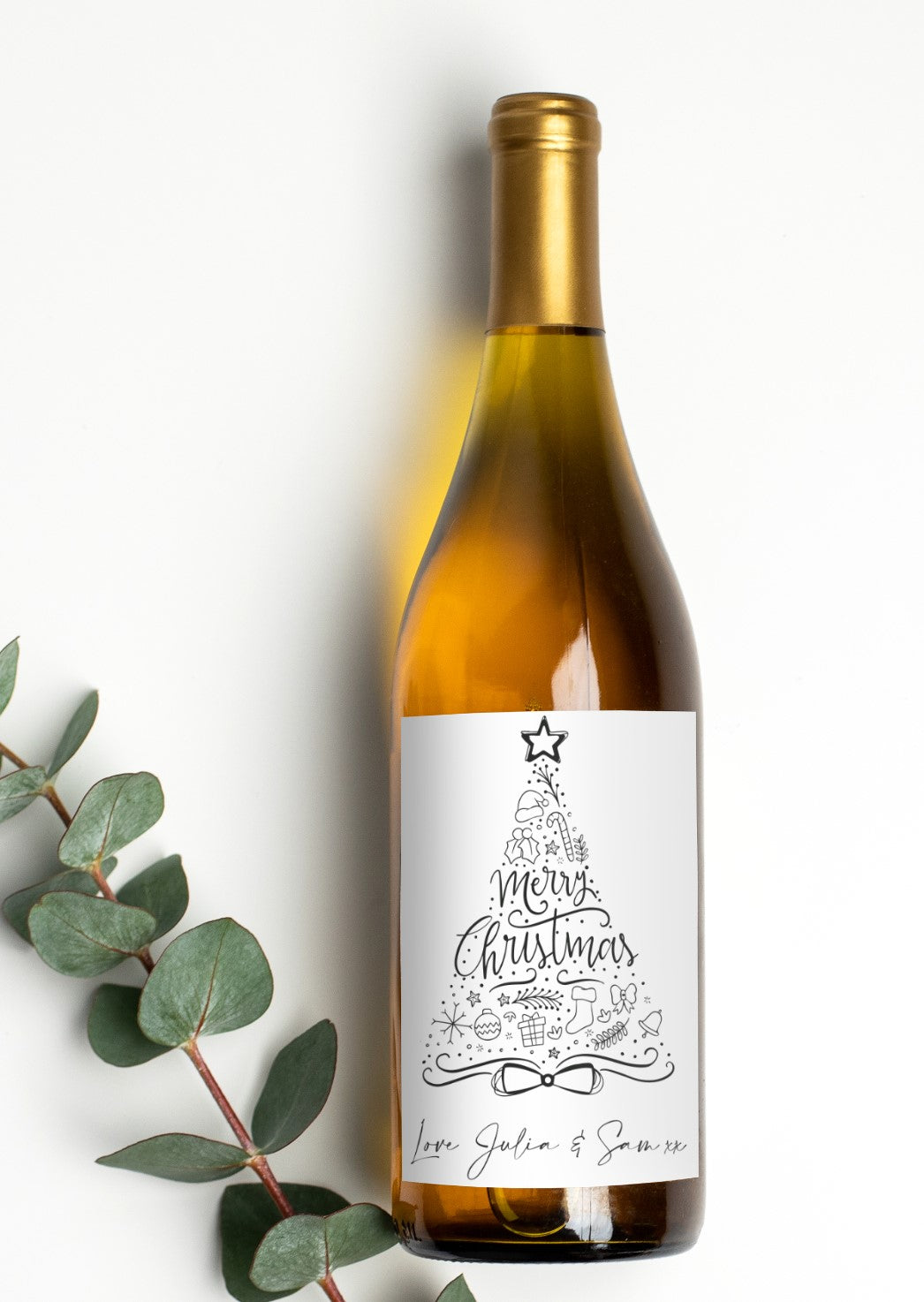 Christmas Wine Labels - Christmas Tree