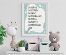 Load image into Gallery viewer, Dinosaur I am Quote Wall Art Print
