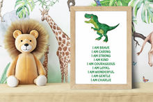 Load image into Gallery viewer, T Rex Dinosaur I am Quote Wall Art Print
