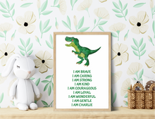 Load image into Gallery viewer, T Rex Dinosaur I am Quote Wall Art Print
