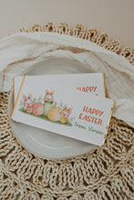 Load image into Gallery viewer, Personalised Easter Bunny with Eggs Chocolate Bar Wrapper Sticker
