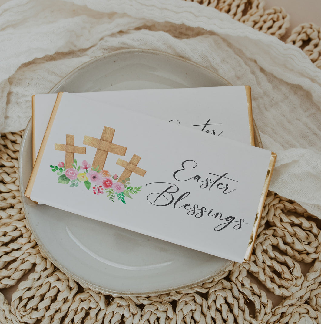 Easter Blessings Chocolate Bar Wrapper Sticker