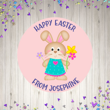 Load image into Gallery viewer, Easter Bunny Rabbit with Flowers - Easter Gift Stickers
