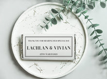 Load image into Gallery viewer, Elegant Black and White Wedding Chocolate Bars

