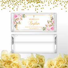 Load image into Gallery viewer, Pink Floral Baptism Chocolate Bar

