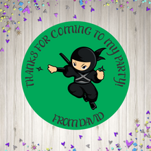 Load image into Gallery viewer, Green Ninja Birthday Stickers
