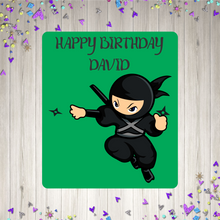 Load image into Gallery viewer, Green Ninja Birthday Party Pop Top Stickers
