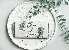 Load image into Gallery viewer, Green Wreath Wedding Chocolate Bars
