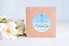 Load image into Gallery viewer, Boys Blue First Holy Communion Stickers
