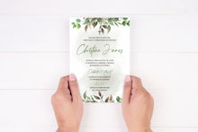 Load image into Gallery viewer, Editable Green Leaves Holy Communion Invite, Digital Invitation Template, Print at Home
