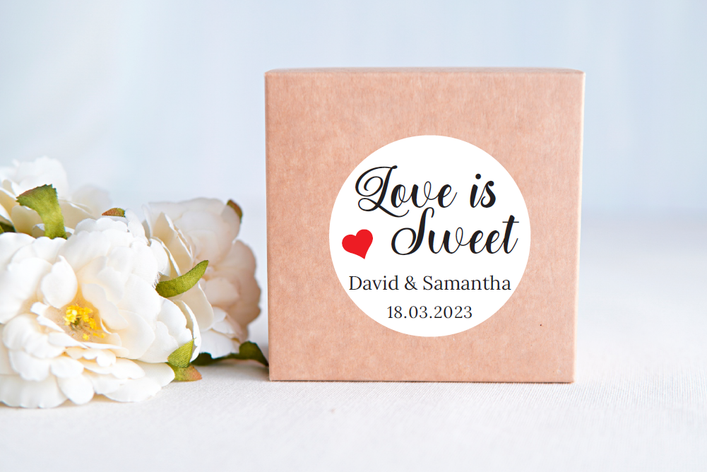Love is Sweet Wedding Favour Stickers