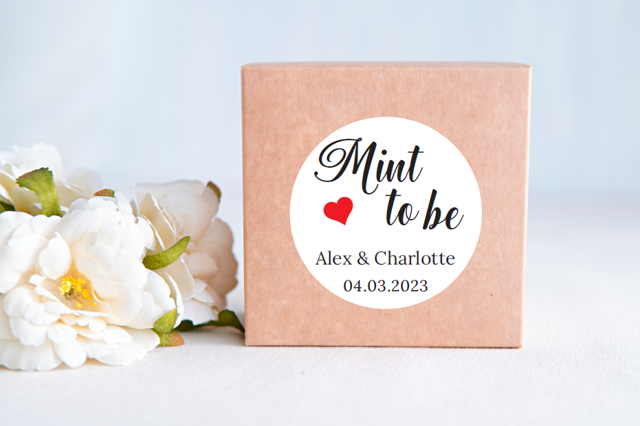 Mint to Be Wedding Favour Stickers