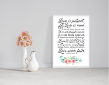 Load image into Gallery viewer, Love is Patient Bible Quote Wall Art Poster Print
