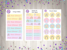 Load image into Gallery viewer, Name Labels - Pastel Boho Rainbows Set
