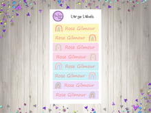 Load image into Gallery viewer, Name Labels - Pastel Boho Rainbows Set
