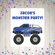Load image into Gallery viewer, Monster Car Birthday Party Pop Top Stickers
